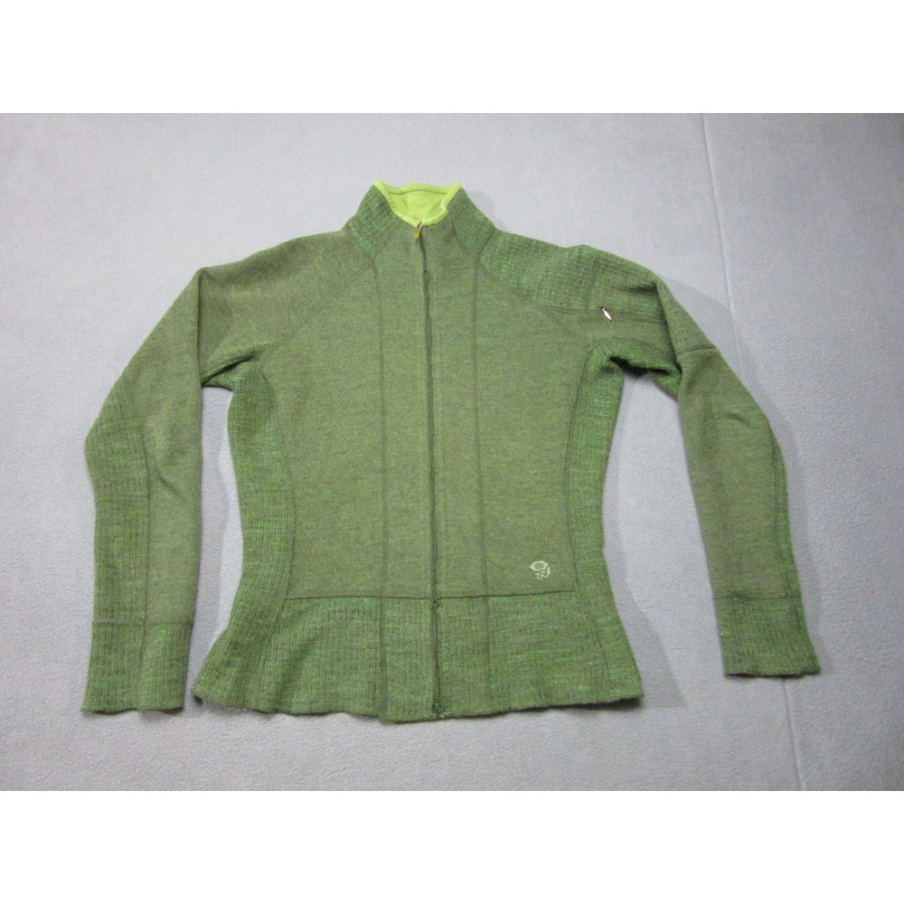 Mountain Hardwear Sweater Womens Small Green Wool Blend Fleece Jacket Outdoor